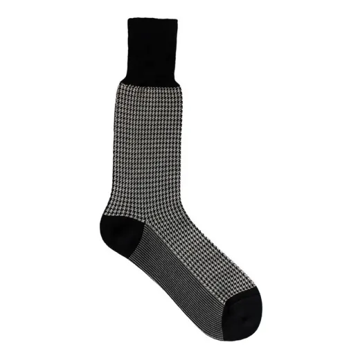 VICCEL / CELCHUK Socks Houndstooth Black / White - Luksusowe skarpetki