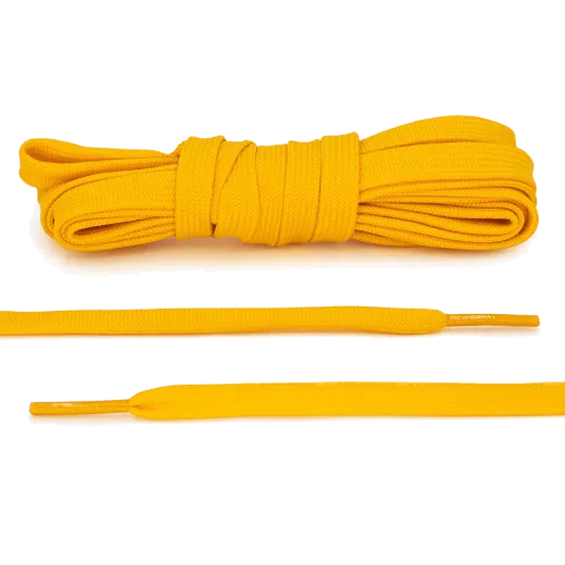 płaskie złote sznurowadła Lace Lab. Sznurówki do customizacji sneakersów Jordan, Nike, Air Jordan 1, Retro High, Obsidain, dunk
