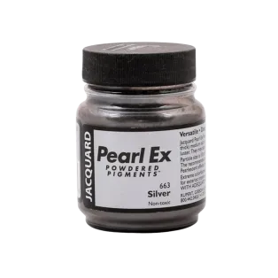 JACQUARD Pearl EX Powdered Metallic Pigments 0.75oz #663 SILVER / Srebrne metaliczne i perłowe pigmenty w proszku do rękodzieła
