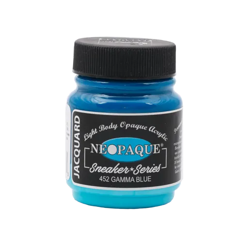JACQUARD Neopaque Sneaker Series Paint 2.25oz #452 GAMMA BLUE / NIEBIESKA mocnokryjąca farba akrylowa do butów, ubrań i rękodzieła