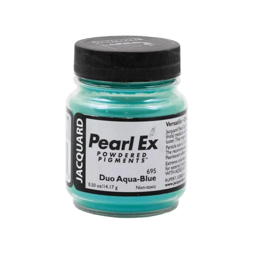 JACQUARD Pearl EX Powdered Metallic Pigments 0.5oz #695 DUO AQUA BLUE / Akwamarynowe metaliczne i perłowe pigmenty w proszku do rękodzieła