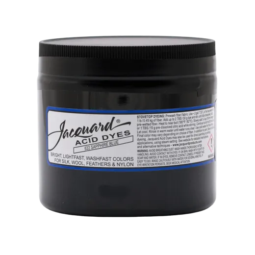 JACQUARD Acid Dye 8oz #622 SAPPHIRE BLUE / SZAFIROWY barwnik kwasowy do wełny, jedwabiu i piór
