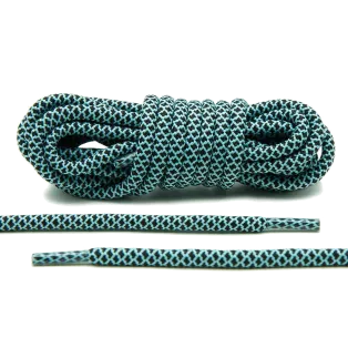 LACE LAB Rope Laces 5mm Mint & Black / Miętowo czarne okrągłe sznurowadła do Kicksów