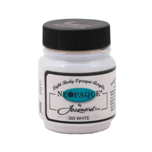 JACQUARD Neopaque Paint 2.25oz #589 WHITE / BIAŁA mocnokryjąca farba akrylowa do ubrań, butów i rękodzieła