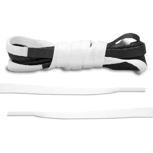 LACE LAB JORDAN 1 Laces 8mm White & Black / Dwukolorowe płaskie sznurowadła do butów