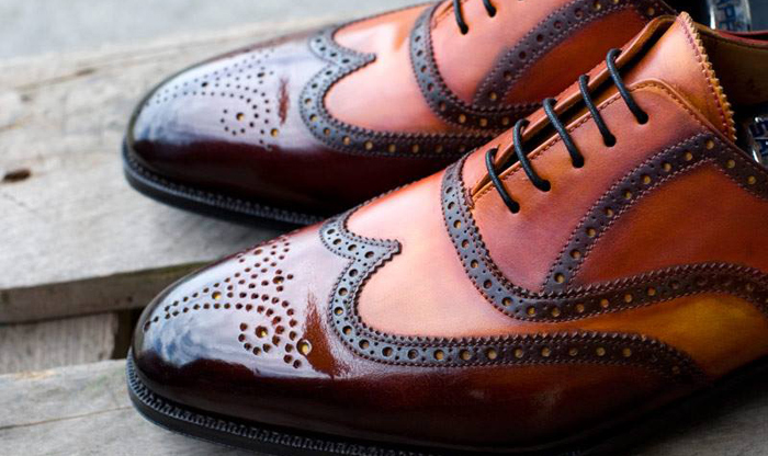 Malowane, ręcznie barwione buty marki YANKO, PATINE. Eleganckie obuwie dla mężczyzn.