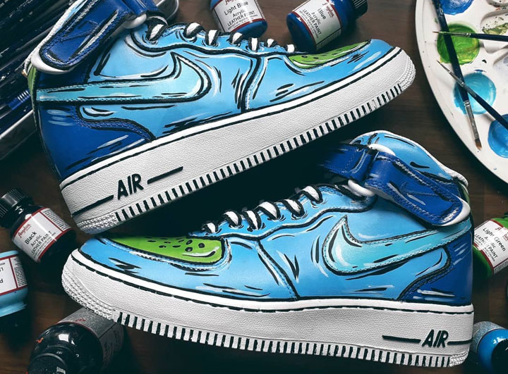 Farby do personalizacji skór, jeansu i tekstyliów Angelus. Custom Cartoon Nike AF1