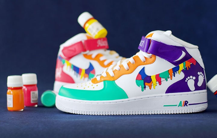 Rękodzieło. Farby tarrago sneakers paint mixing colors i custom NIke AF1 Baby