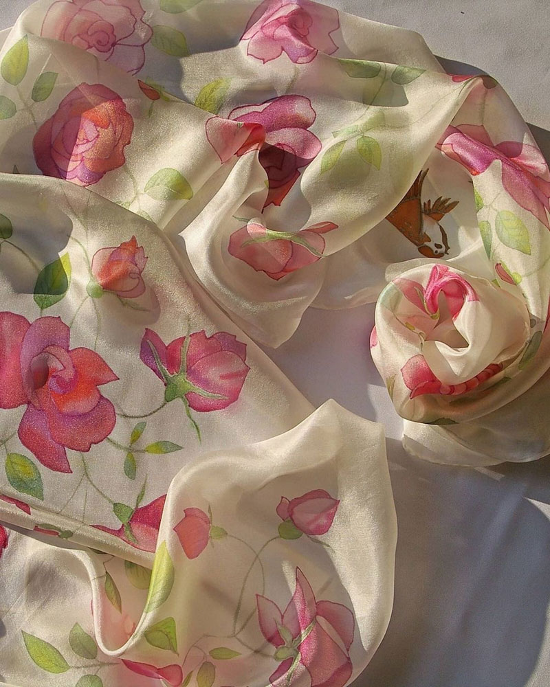 Różowe barwniki do jedwabiu. Farby do ręcznego malowania tkanin i ubrań jacquard silk.