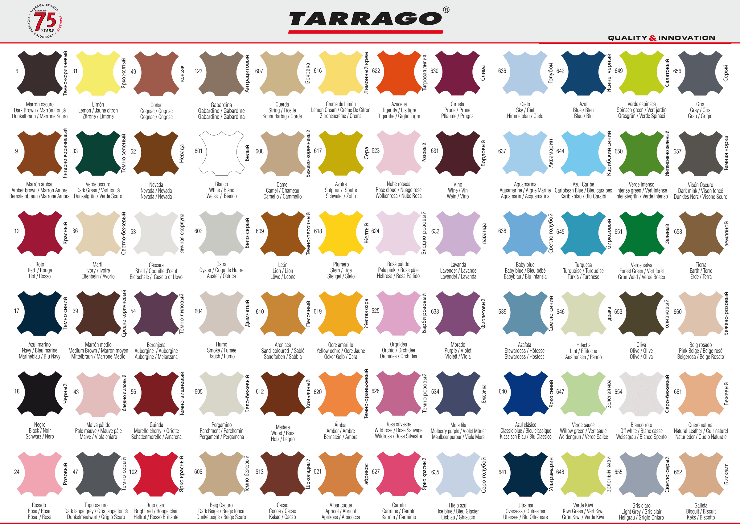 Tarrago Quck Color - karta kolorów